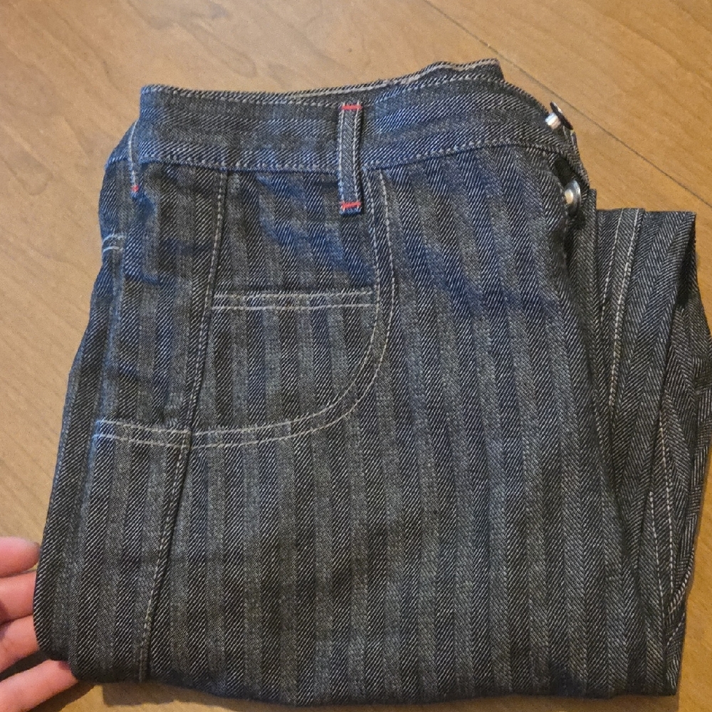 Guess Men's Charcoal Striped Slim Straight Jeans